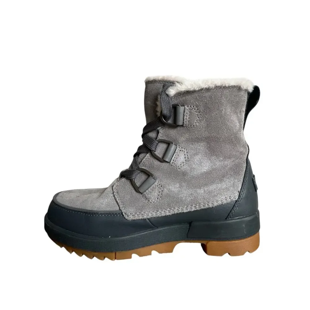 Sorel Tivoli IV Boot Women's Size 9 Quarry Gray Waterproof Suede Faux Fur